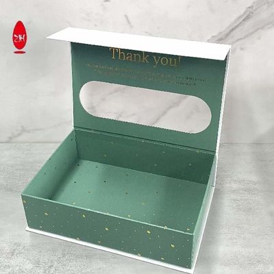 جعبه بسته بندی هدیه کاغذ آرایشی مغناطیسی سفید با پنجره