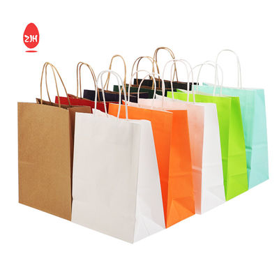 کیسه های بسته بندی هدیه 3x8.5 اینچ SGS بسته بندی لباس کیسه کاغذ کرافت با دسته